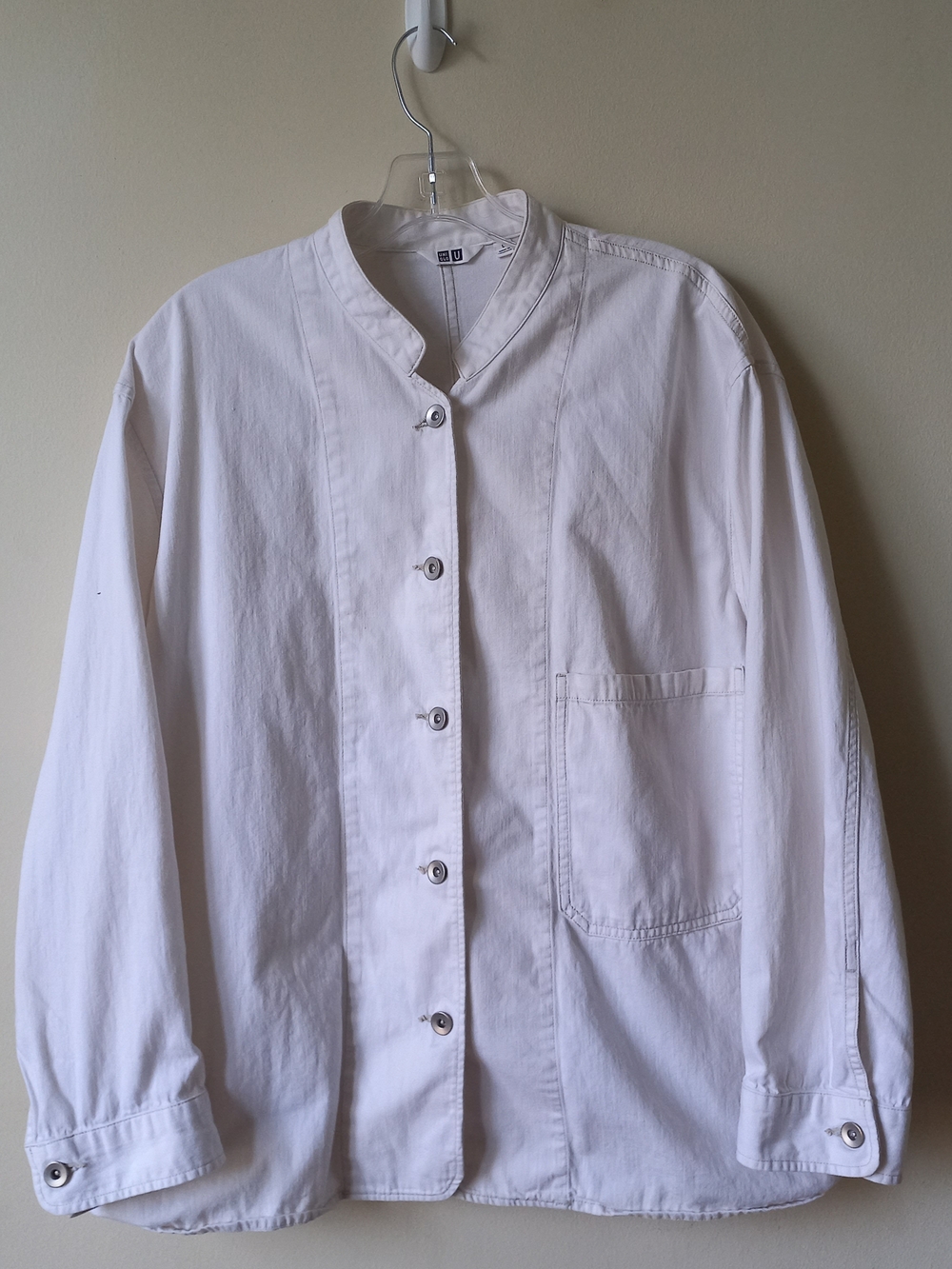 UNIQLO Men's White Button-Up Casual Jacket